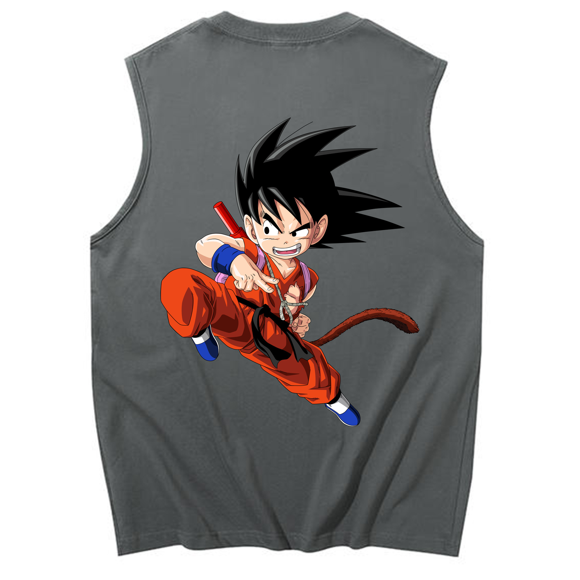 （画像用） ドラゴンボール 孫悟空（そん ごくう）Son Goku カカロット DRAGON BALL Kakarotto コットン100％タンクトップ（背面プリント）